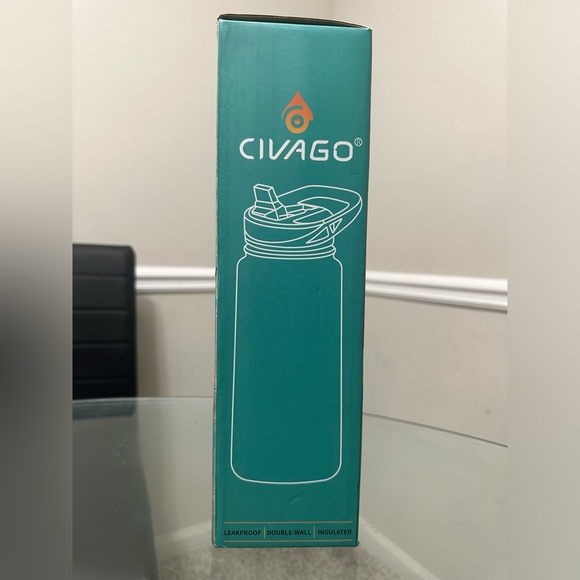 STAINLESS STEEL WATER BOTTLE WITH 3LIDS - Picture 4 of 7